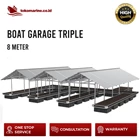 GARASI BOAT APUNG ALUMINIUM - TRIPLE BOAT 8 METER 1