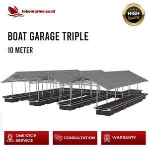 GARASI BOAT APUNG ALUMINIUM - TRIPLE BOAT 10 METER