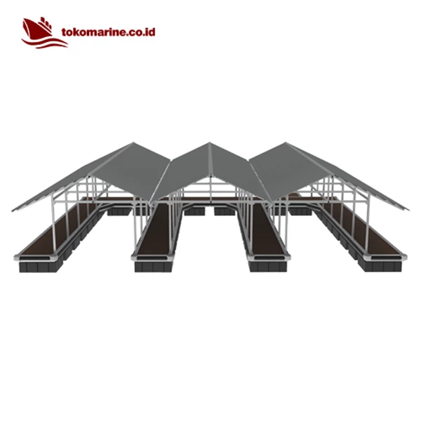 GARASI BOAT APUNG ALUMINIUM - TRIPLE BOAT 10 METER